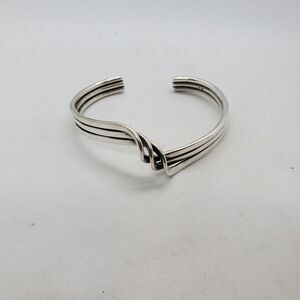 Sterling Silver Cuff Bracelet Mid Century Vintage 925